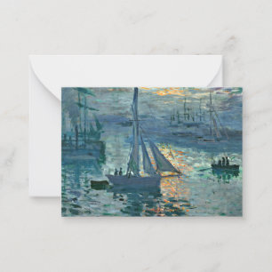 Monet - Sonnenaufgang (Marine), Kunstmalerei Mitteilungskarte