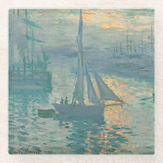 Monet Sonnenaufgang Segel Untersetzer (Vorderseite)