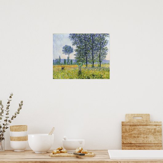 Monet - Sonnenlicht unter den Poplars 1887 Poster (Küche)