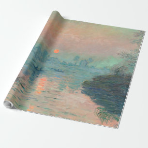 Monet Sonnenuntergang an der Seine Fine Art Impres Geschenkpapier