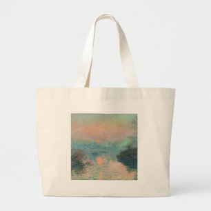 Monet Sonnenuntergang an der Seine Fine Art Impres Jumbo Stoffbeutel