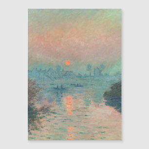 Monet Sonnenuntergang an der Seine Fine Art Impres Magnetkarte