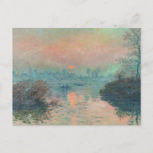 Monet Sonnenuntergang an der Seine Fine Art Impres Postkarte