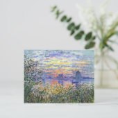 Monet - Sonnenuntergang an der Seine, Kunstmalerei Postkarte (Stehend Vorderseite)