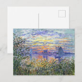 Monet - Sonnenuntergang an der Seine, Kunstmalerei Postkarte (Vorne/Hinten)