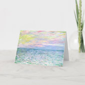 Monet - Sonnenuntergang in Pourville, schöne Kunst Karte (Vorderseite)