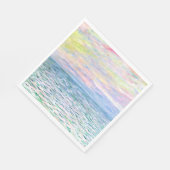 Monet - Sonnenuntergang in Pourville, schöne Kunst Serviette (Ecke)