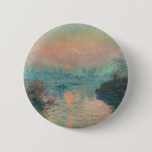 Monet Sonnenuntergang Seine Fine Art Impressionism Button
