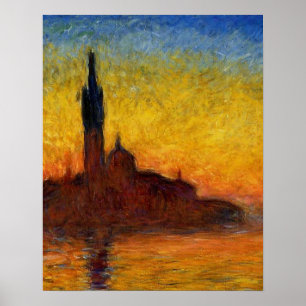 Monet Sonnenuntergang Venedig Farbige Impressionis Poster