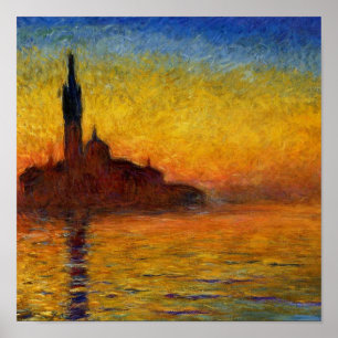 Monet Sonnenuntergang Venedig Farbige Impressionis Poster