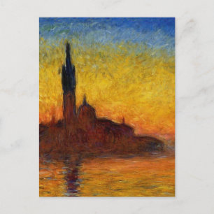 Monet Sonnenuntergang Venedig Farbige Impressionis Postkarte