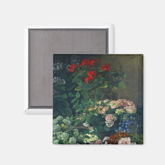 Monet Spring Flowers Magnet (Vorderseite/Rückseite)