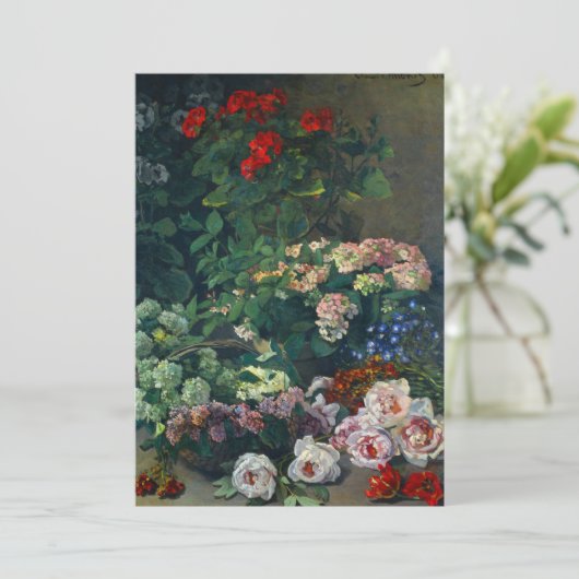 Monet Spring Flowers Save The Date (Stehend Vorderseite)