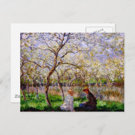 Monet - Springtime, Fine Art Malerei Postkarte (Vorne/Hinten)