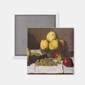 Monet - Stillleben mit Birnen und Trauben Magnet (Vorderseite/Rückseite)