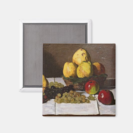 Monet - Stillleben mit Birnen und Trauben Magnet (Vorderseite/Rückseite)