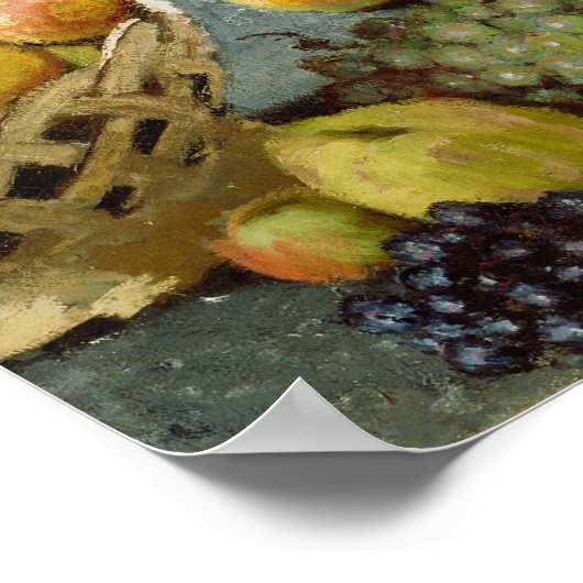 Monet - Stillleben mit Blume und Obst Poster (Ecke)