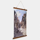Monet - Straße des Bavolie Honfleur Wandteppich Mit Holzrahmen (Gewinkelt)