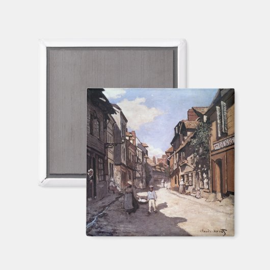 Monet - Street of the Bavolle Honfleur Magnet (Vorderseite/Rückseite)