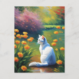 Monet Style Cat Postcard Postkarte