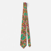 Monet Style Wasserfarbe Blume Seidenfoulard Krawatte (Vorderseite)