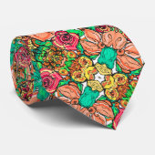 Monet Style Wasserfarbe Blume Seidenfoulard Krawatte (Gerollt)