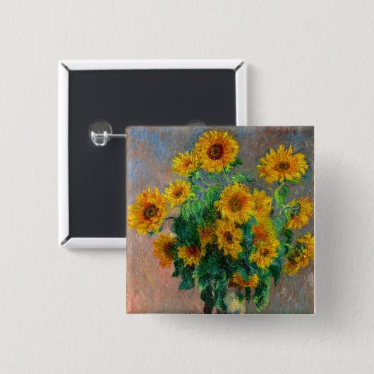 Monet Sunblumen Button (Vorne & Hinten)