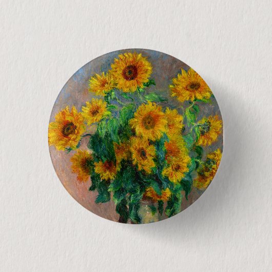 Monet Sunblumen Button (Vorderseite)