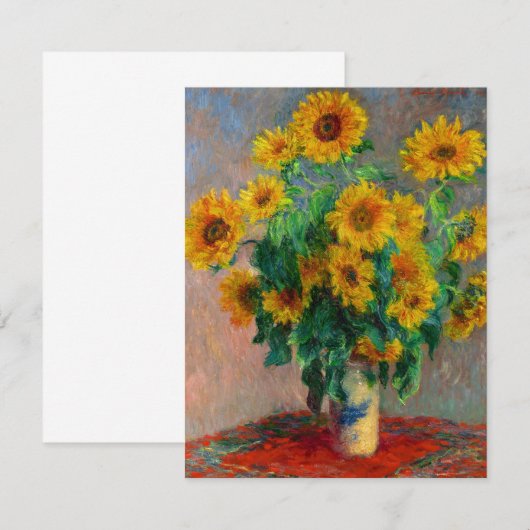 Monet Sunblumen Einladung (Vorne/Hinten)