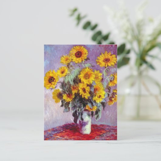 Monet Sunblumen Postkarte (Stehend Vorderseite)