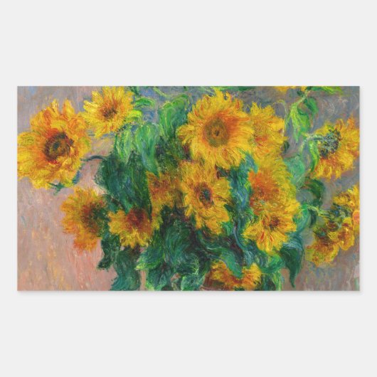 Monet Sunblumen Rechteckiger Aufkleber (Vorderseite)