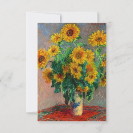 Monet Sunblumen RSVP Karte (Vorderseite)