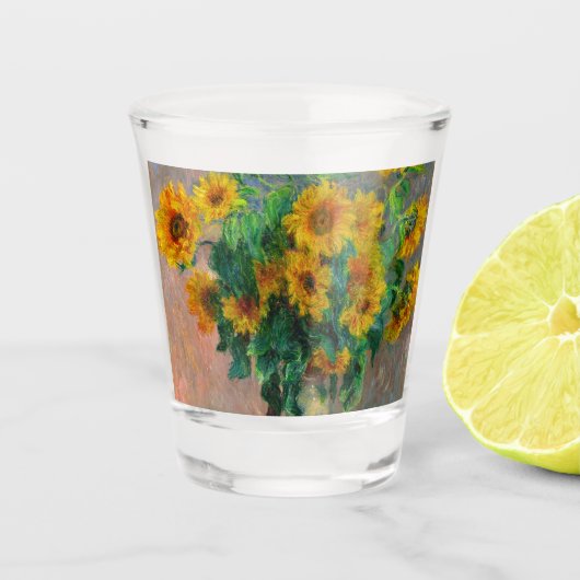 Monet Sunblumen Schnapsglas (Vorderseite)