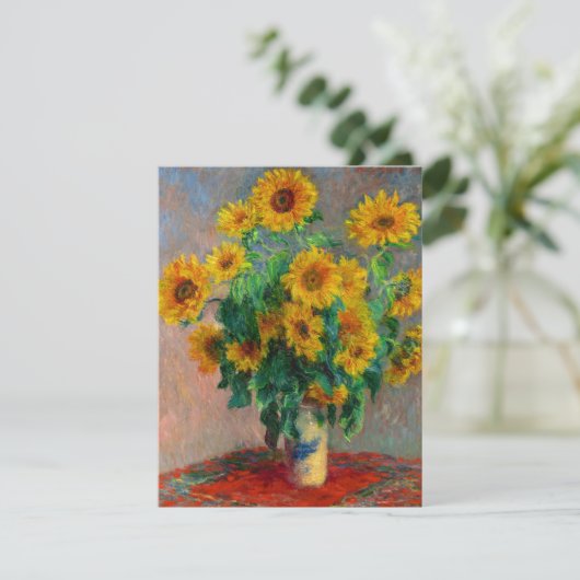 Monet Sunflowers Card (Stehend Vorderseite)