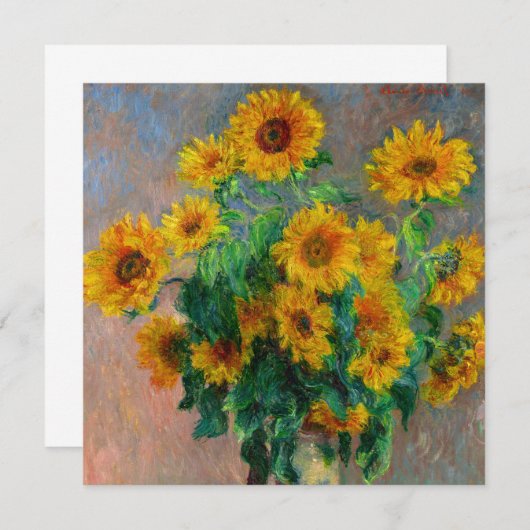 Monet Sunflowers Einladung (Vorne/Hinten)