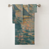 Monet Sunrise Marine Impressionismus Gemälde Badhandtuch Set (Insitu)