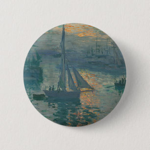 Monet Sunrise Marine Impressionismus Gemälde Button