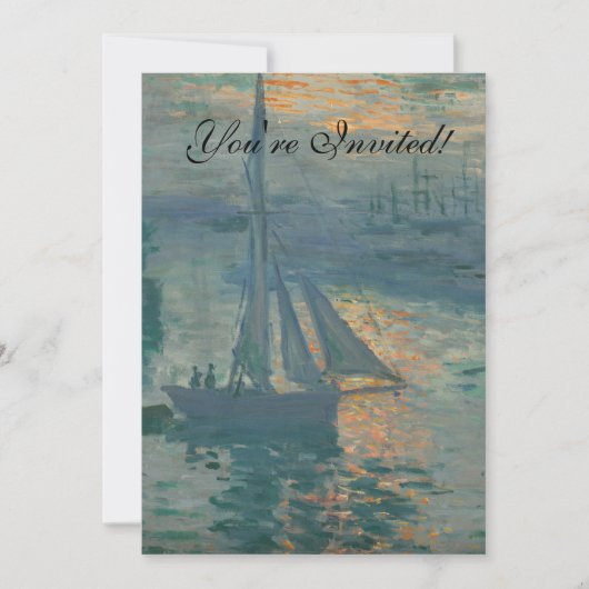 Monet Sunrise Marine Impressionismus Gemälde Einladung (Vorderseite)