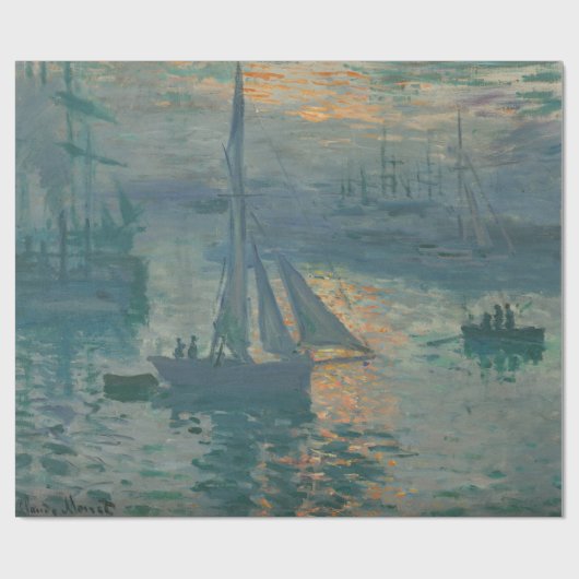 Monet Sunrise Marine Impressionismus Gemälde Geschenkpapier (Flach)