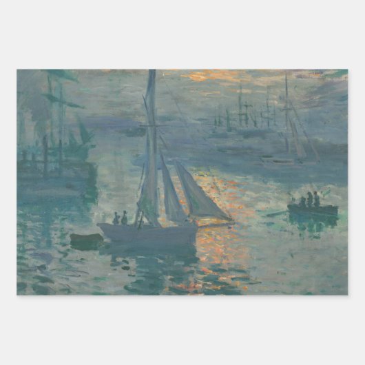 Monet Sunrise Marine Impressionismus Gemälde Geschenkpapier Set (Vorderseite)