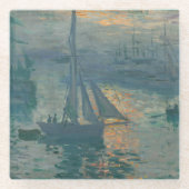 Monet Sunrise Marine Impressionismus Gemälde Glasuntersetzer (Vorderseite)