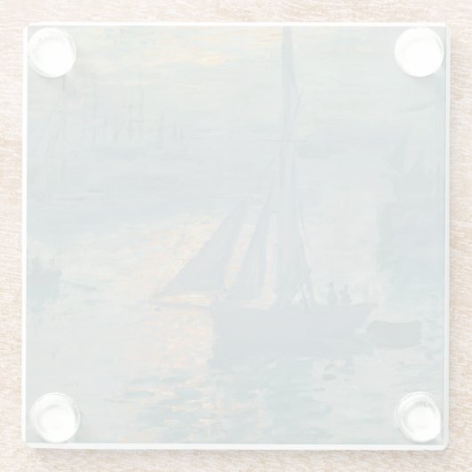 Monet Sunrise Marine Impressionismus Gemälde Glasuntersetzer (Rückseite)