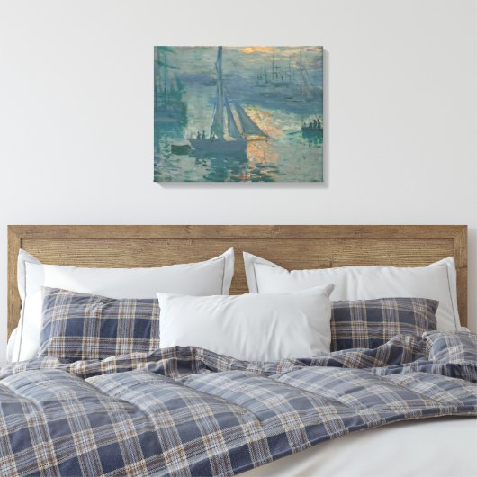 Monet Sunrise Marine Impressionismus Gemälde Leinwanddruck (Insitu (Schlafzimmer))