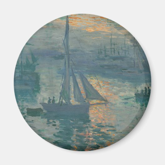 Monet Sunrise Marine Impressionismus Gemälde Magnet (Vorne)