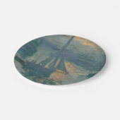 Monet Sunrise Marine Impressionismus Gemälde Pappteller (Schrägansicht)