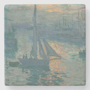 Monet Sunrise Marine Impressionismus Gemälde Steinuntersetzer