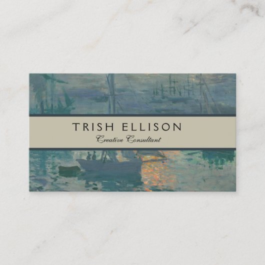 Monet Sunrise Marine Impressionismus Gemälde Visitenkarte (Vorderseite)