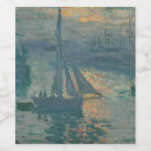 Monet Sunrise Marine Impressionismus Gemälde Weinetikett (Einzelnes Label)