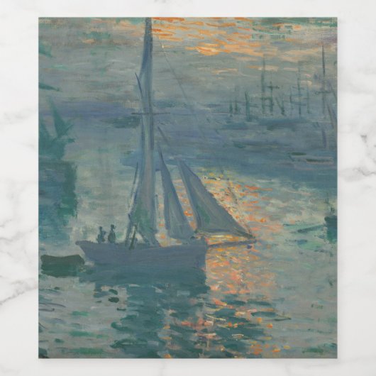 Monet Sunrise Marine Impressionismus Gemälde Weinetikett (Einzelnes Label)