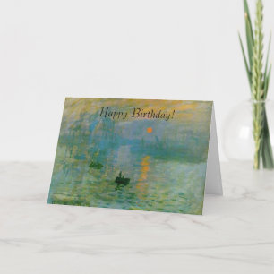 Monet Sunrise Painting Happy Birthday Card Karte